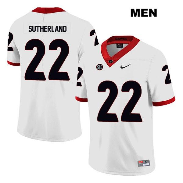 Georgia Bulldogs Men's Jes Sutherland #22 NCAA Legend Authentic White Nike Stitched College Football Jersey ADO8356KZ